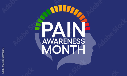 Pain awareness month is observed every year in September, to raise public awareness of issues in the area of pain and pain management. Vector illustration