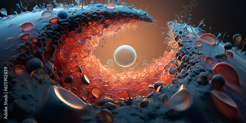 3d rendered illustration of a virus,Battle of the Cells photo