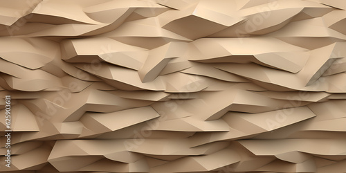  Brown/Tan | Wall Panels, 3d rendering. modern brown polygon geometric random shape wall design art wall background, generative Ai 