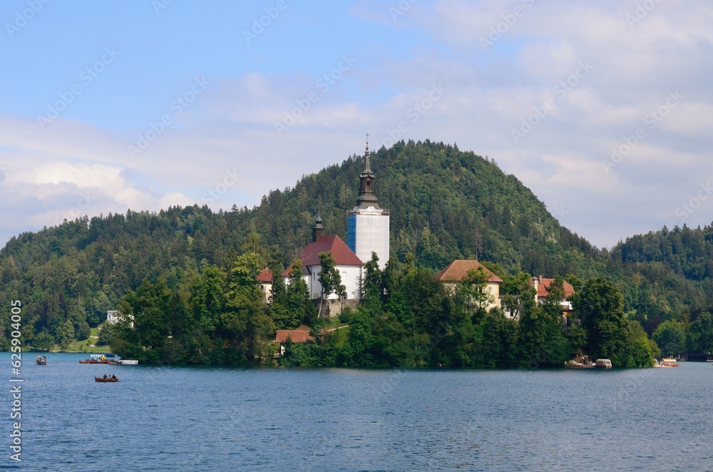 Iglesia en el lago Bled, Eslovenia
