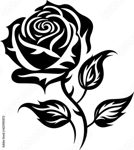 Silhouette flower rose and vector images