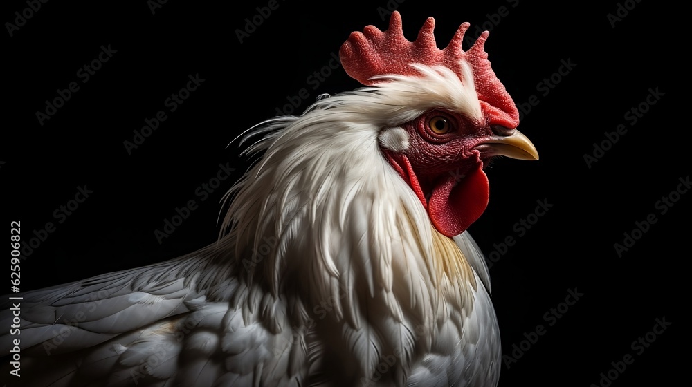 Profile view of a rooster. Generative AI