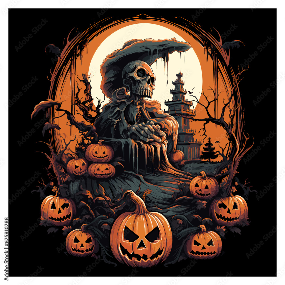 Haunted Night: Skull Rock, Jack O' Lanterns, and Haunted House Haunted Night: Skull Rock, Jack O' Lanterns, and Haunted House