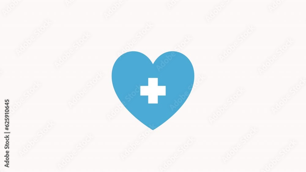 heart with medical cross animation heart with medical cross animation