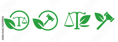 Environmental law justice legislation related to green eco sustainable environment protection climate change icon