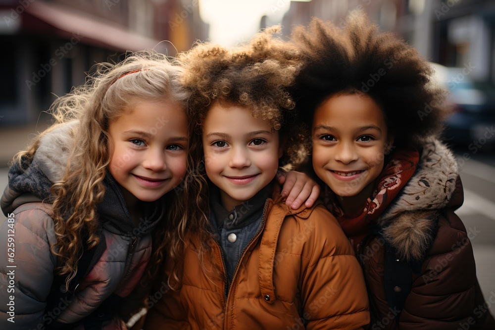 Smiling children, generative AI Smiling children, generative AI
