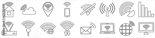 Signal icon vector set. Wi Fi illustration sign collection. Connection symbol or logo.