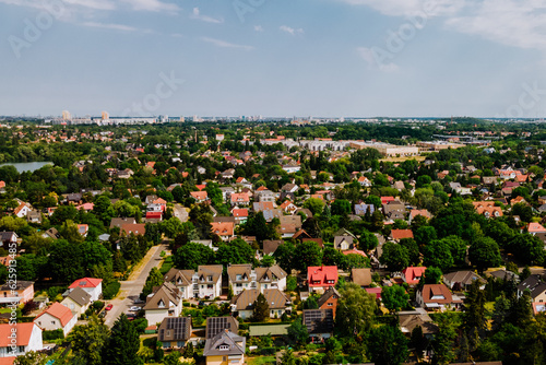 Photography Die Betrachtung einer Stadt mit grün aus der Vogelperspektive