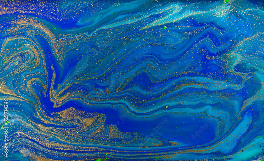 Gold and Blue Marble Liquid Pattern. Gold and Blue Marble Liquid Pattern.