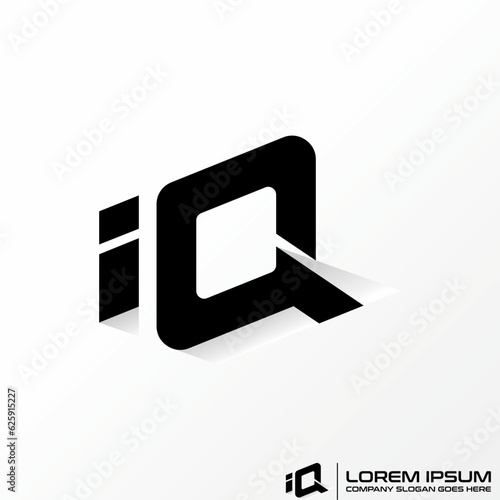 Logo design graphic concept creative abstract premium free vector stock letter IQ font 3D with shadow. Related to typography initial monogram tech