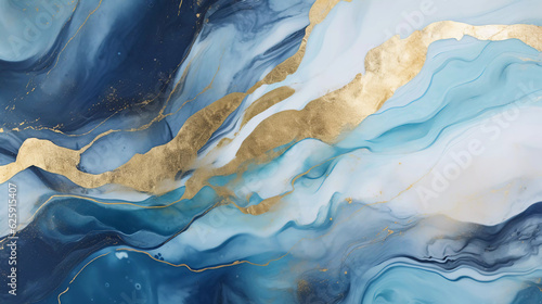 Wallpaper Mural Luxury wallpaper. Blue marble and gold abstract background texture, Watercolor abstract background, 3D painted artificial marbled surface, Generated AI. Torontodigital.ca