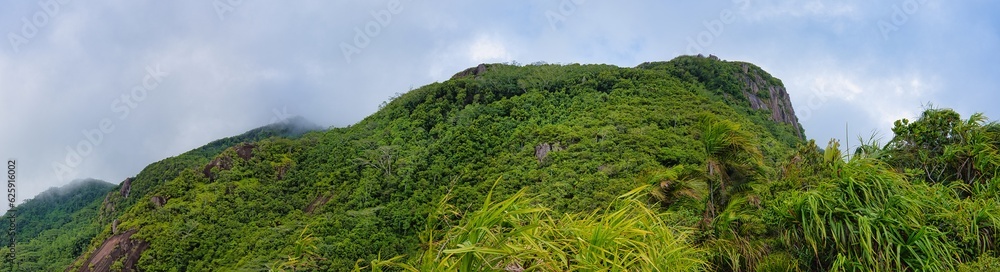 Large Panoramic view of troise frere mountain, Mahe Seychelles Large Panoramic view of troise frere mountain, Mahe Seychelles