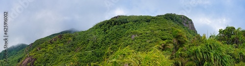 Large Panoramic view of troise frere mountain, Mahe Seychelles    © Nils