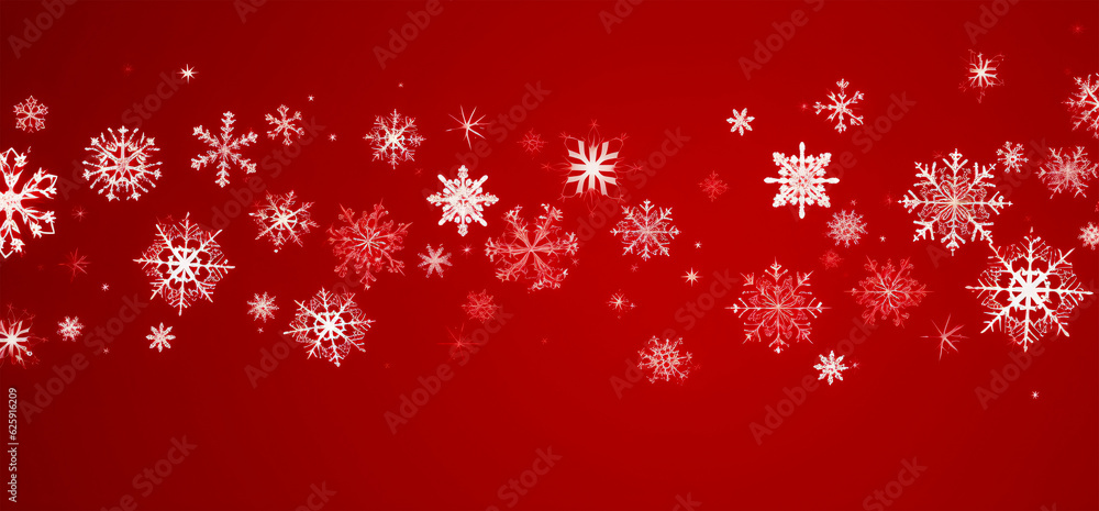 Vibrant Red Winter Wonderland with Snowflakes and Stars, Generative AI Vibrant Red Winter Wonderland with Snowflakes and Stars, Generative AI