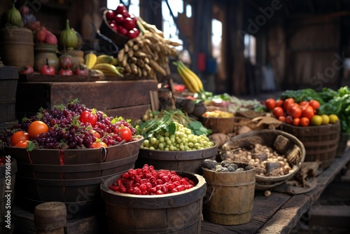 Fresh food photography at traditional markets around the world, Generative AI © Nino42