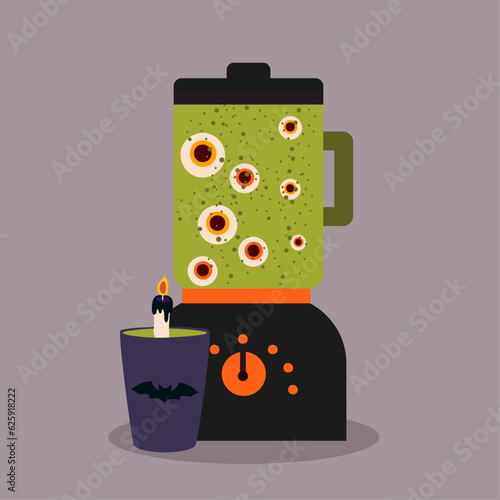  Blender with Halloween Smoothie and Cup Bat
