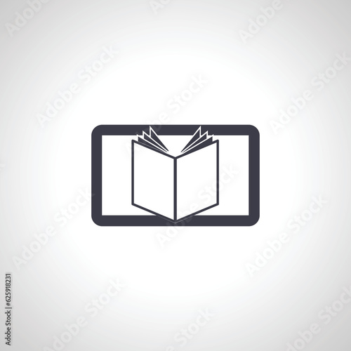 Ebook icon, electronic book screen icon