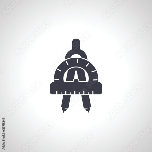 compass and protractor. geometry icon. Education sign
