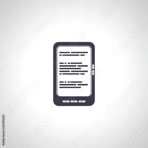 Ebook icon, electronic book screen icon