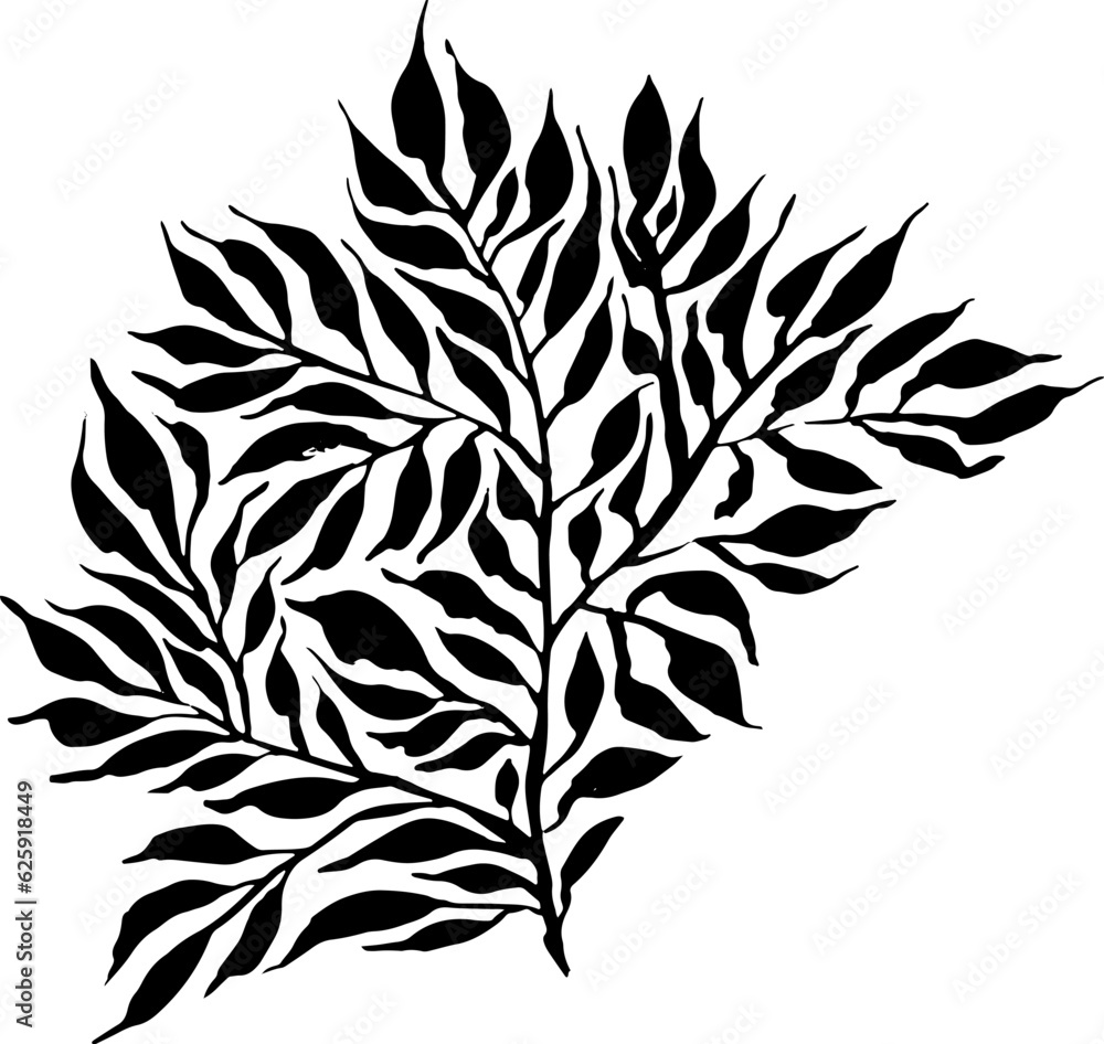 Leaf Grunge Artwork Brush Silhouette Leaf Grunge Artwork Brush Silhouette