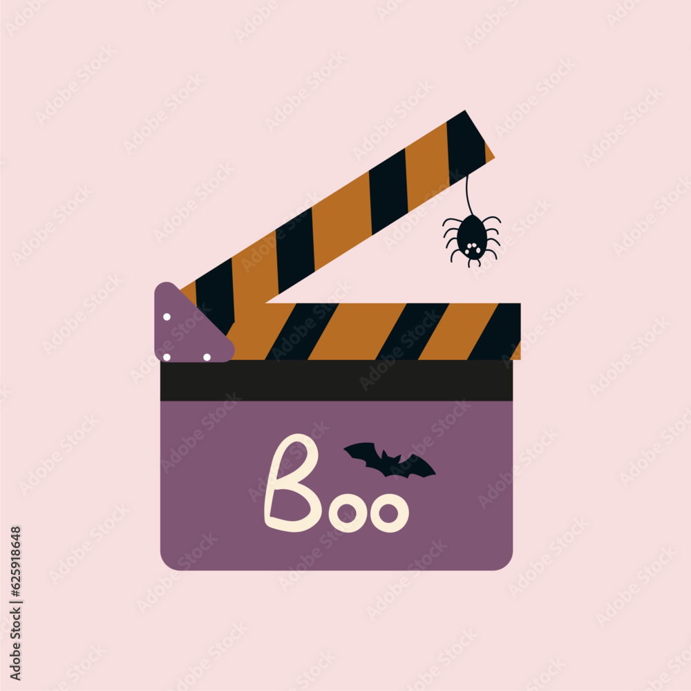 Movie clapper board with Boo and Spider,Bad