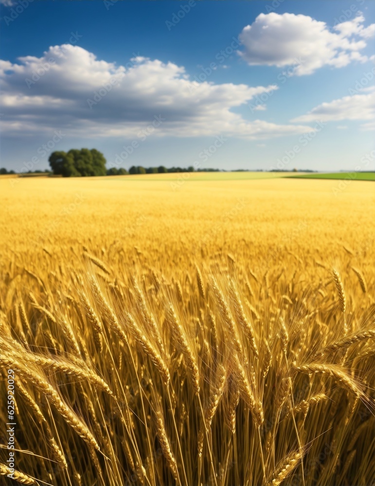 A landscape of a wheat field. Illustration generated ai A landscape of a wheat field. Illustration generated ai