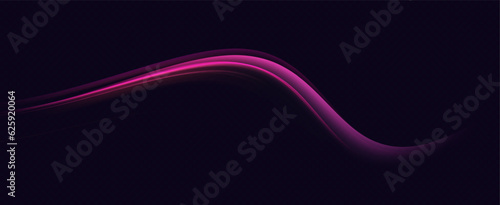 Neon speed lines. Dynamic light motion traces. Light trace wave, trace line.	