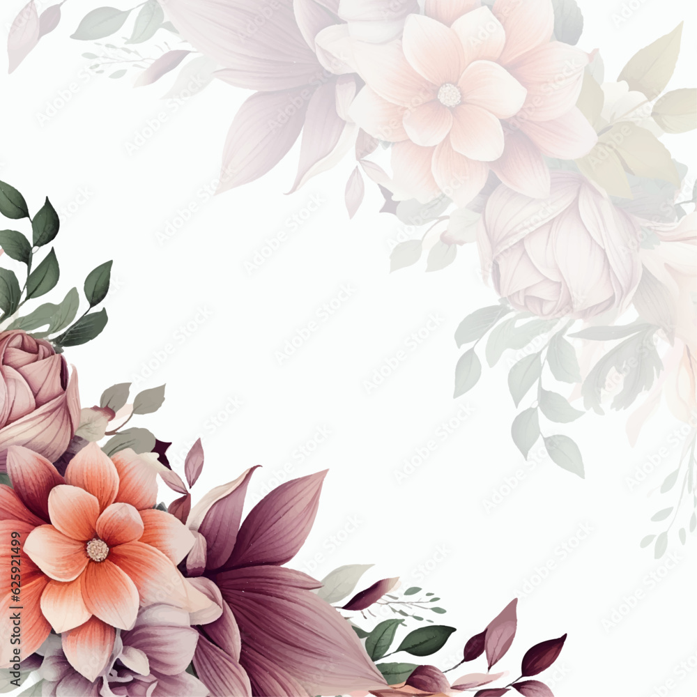 Floral border, greeting card with flowers, can be used as invitation card for wedding, birthday and other holiday and summer background, watercolor peonies Floral border, greeting card with flowers, can be used as invitation card for wedding, birthday and other holiday and summer background, watercolor peonies