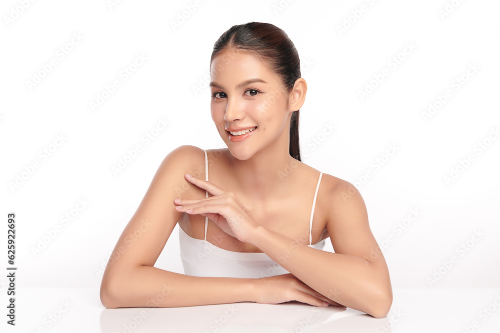Beautiful young asian woman with clean fresh skin on white background, Face care, Facial treatment, Cosmetology, beauty and spa, Asian women portrait. Beautiful young asian woman with clean fresh skin on white background, Face care, Facial treatment, Cosmetology, beauty and spa, Asian women portrait.