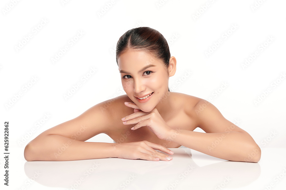 Beautiful young asian woman with clean fresh skin on white background, Face care, Facial treatment, Cosmetology, beauty and spa, Asian women portrait. Beautiful young asian woman with clean fresh skin on white background, Face care, Facial treatment, Cosmetology, beauty and spa, Asian women portrait.