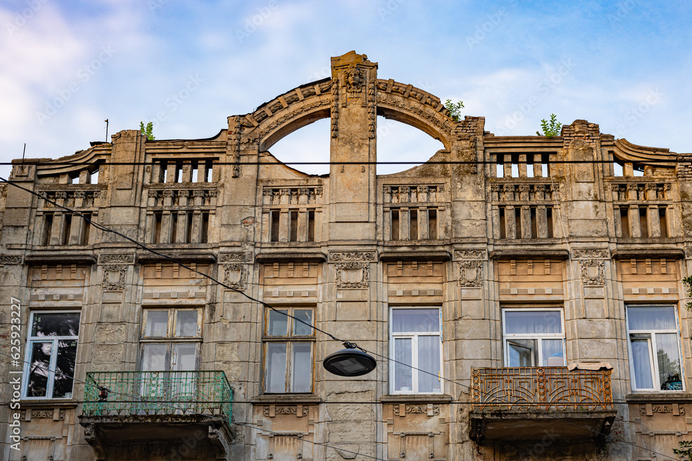 ancient building on Stepana Bandery Street in Lviv, Ukraine