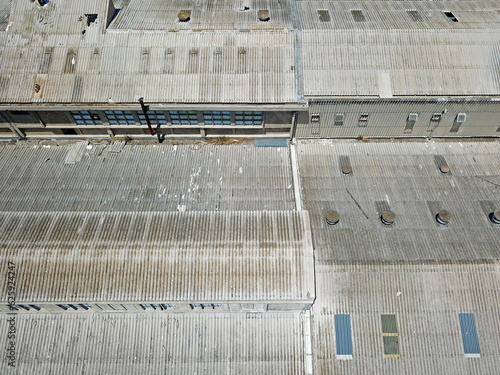 An old Asbestos roof of an abandoned factory 
