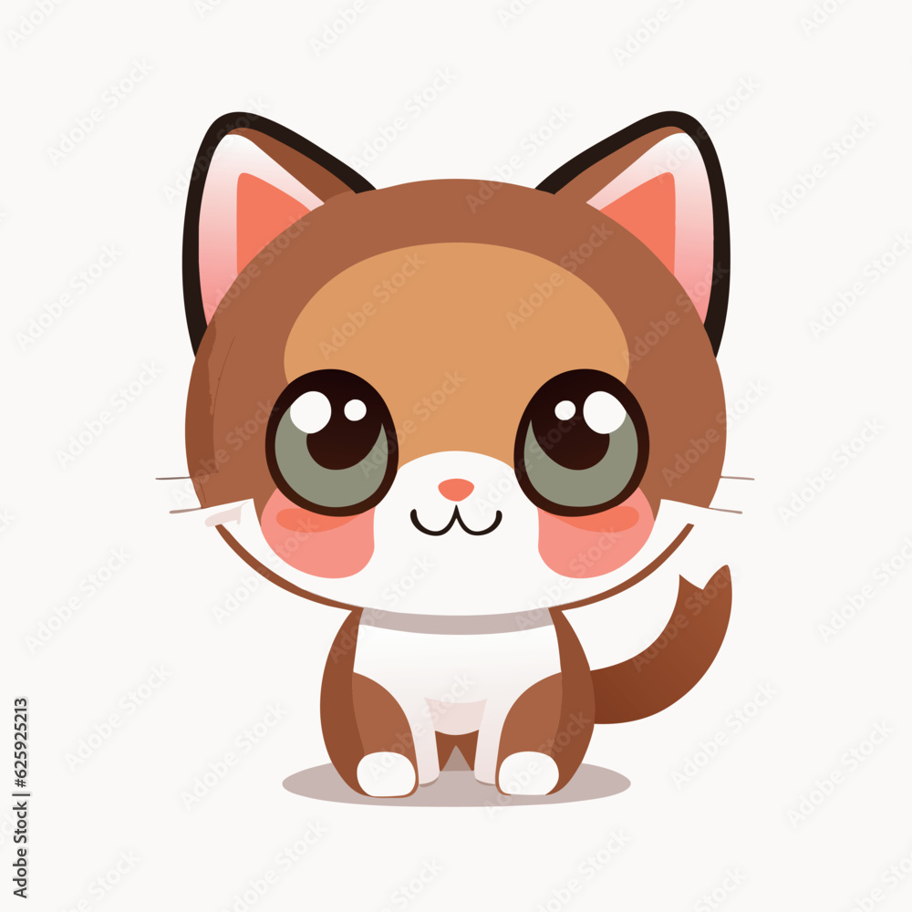 Fototapeta premium Cute cat kawaii vector