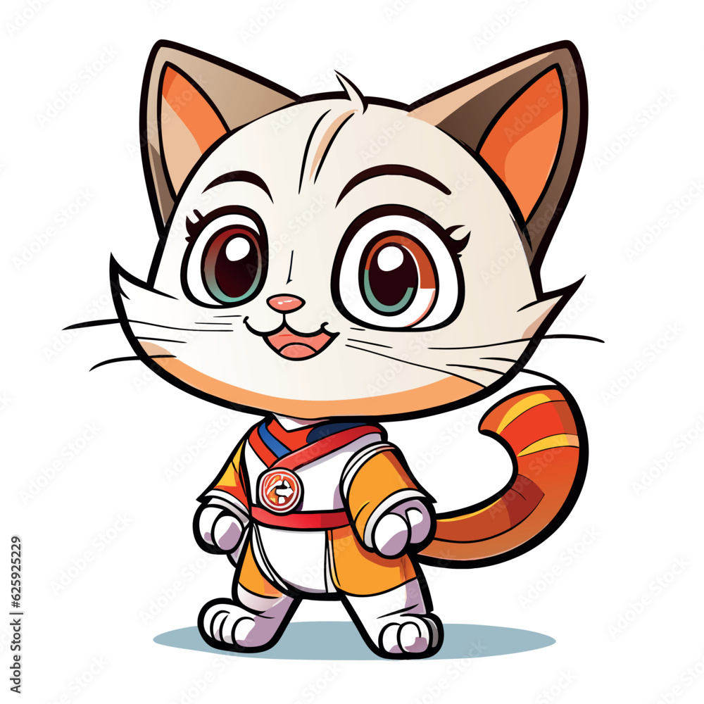 Cute cat kawaii vector