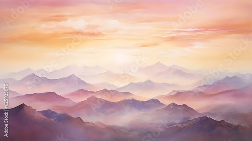 a sunset over a mountain range © KWY