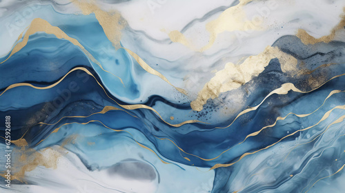 Wallpaper Mural Luxury wallpaper. Blue marble and gold abstract background texture, Watercolor abstract background, 3D painted artificial marbled surface, Generated AI. Torontodigital.ca