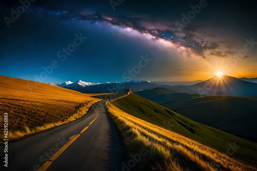 sunset over the field