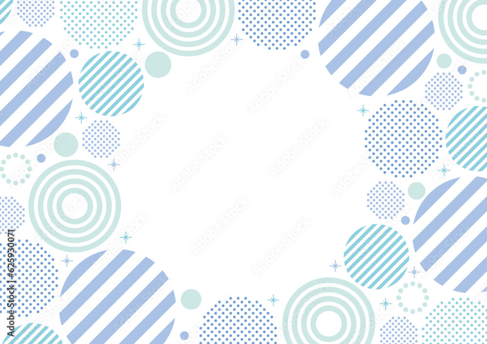 幾何学　フレーム  抽象的　青　水玉