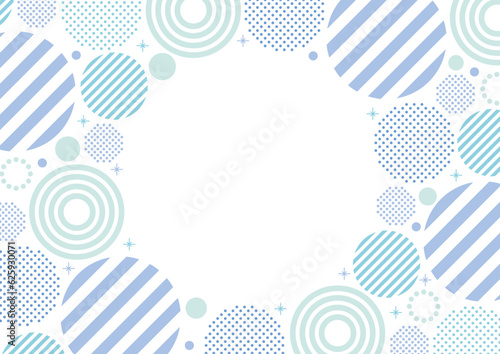 幾何学 フレーム 抽象的 青 水玉
