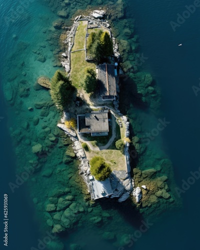 The island seen from above. (Generative AI) © HandmadePictures