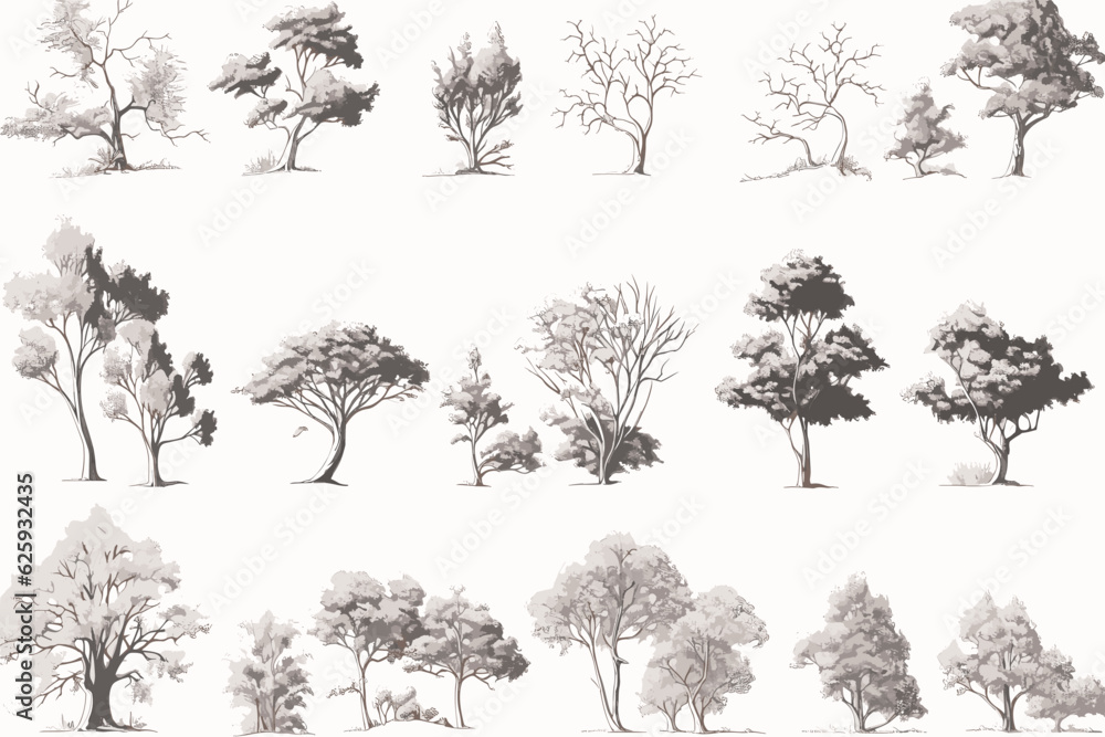 Fototapeta premium set of trees