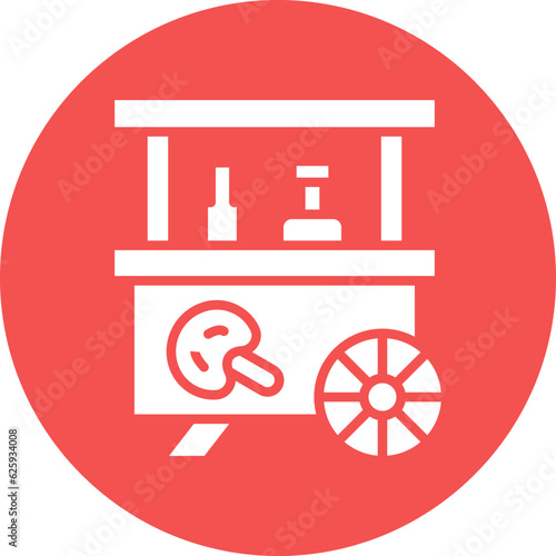 Vector Design Toffee Apple Stall Icon Style