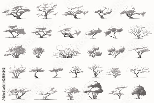 set of trees vector © Elements Design