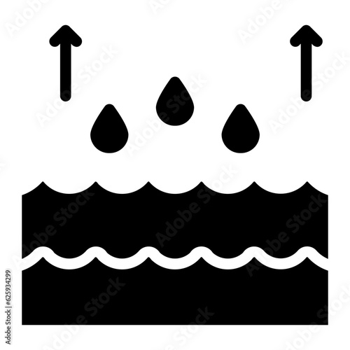 vaporization glyph icon