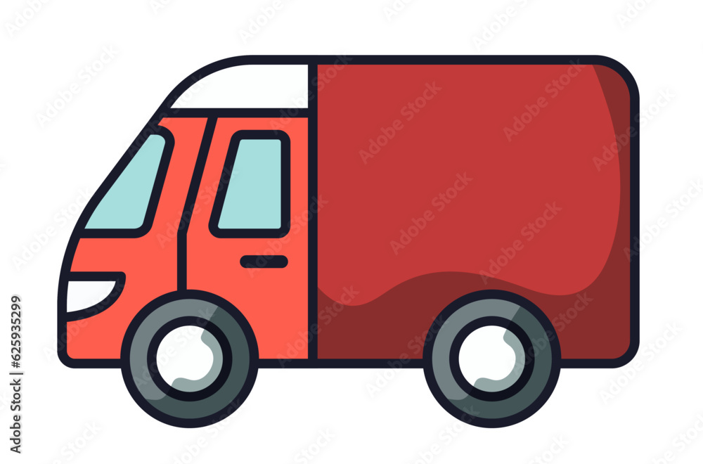 Truck. Flat vector icon. Vector clipart isolated on white background.