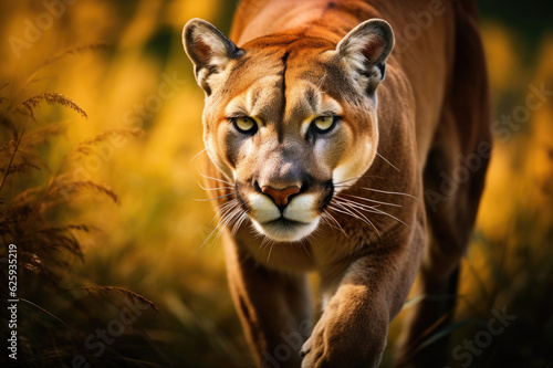 Powerful beautiful puma close up © Veniamin Kraskov