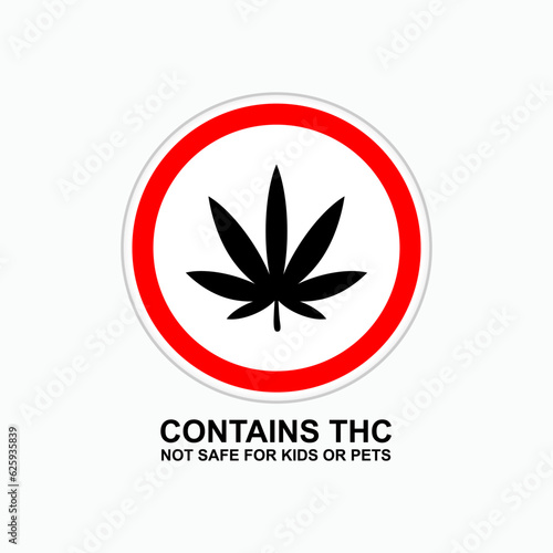 THC Contain Icon - Vector, Sign and Symbol for Design, Presentation, Website or Apps Elements.