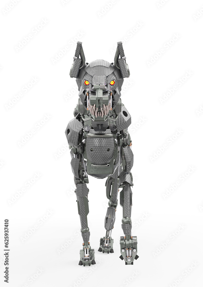 cyber dog is stalking front view cyber dog is stalking front view