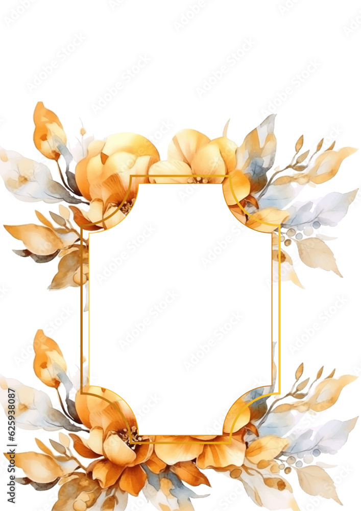 Luxury botanical gold wedding frame elements Luxury botanical gold wedding frame elements