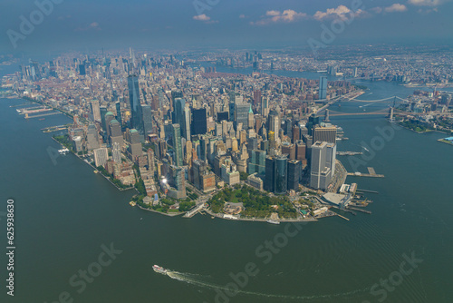 Fototapeta Naklejka Na Ścianę i Meble -  Helicopter flight over New York